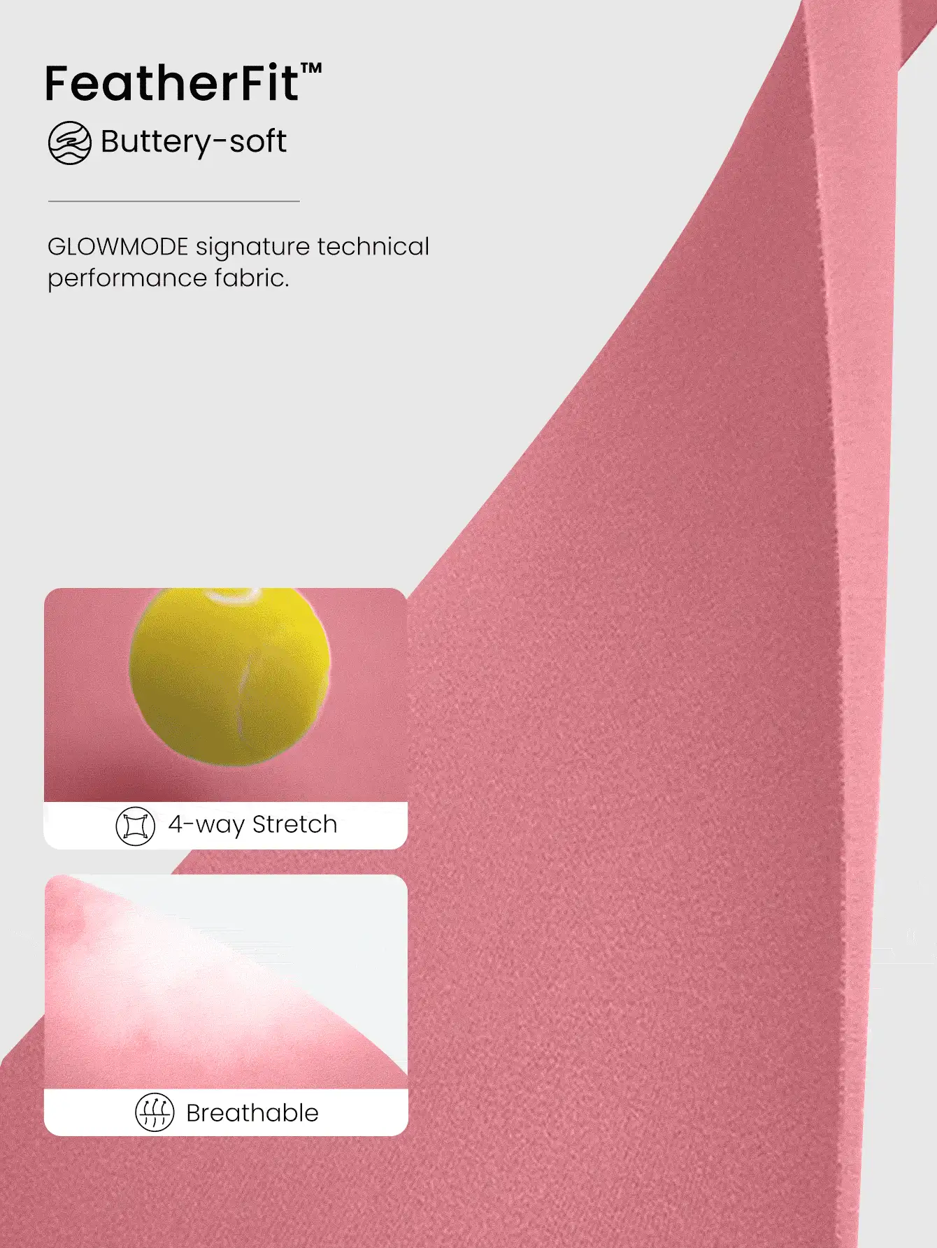 GLOWMODE Bộ đồ thể thao tập yoga hiệu suất 2 trong 1 không tay FeatherFit™ 2,5" viền cá heo cho phòng tập yoga mùa hè - Hồng - Xem 6