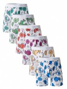 6pcs/Set Men's Fruit Print Boxer Brief - Multicolor - View 1