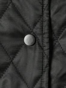 Teen Boys Solid Color Diamond Pattern Long Sleeve Knit Sweater - Black - View 6