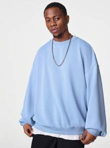 Manfinity VCAY Men's Loose Fit Crew Neck Long Sleeve Knitted Pullover Baggy Sweatshirt
