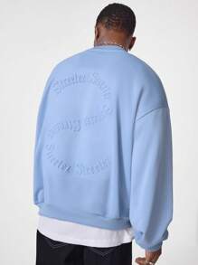 Manfinity VCAY Men's Loose Fit Crew Neck Long Sleeve Knitted Pullover Baggy Sweatshirt