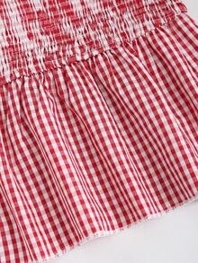 Sweetra Áo hai dây cổ yếm kẻ caro dáng casual dành cho nữ, phong cách mùa hè Y2K - Nhiều màu - Xem 3