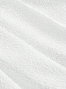 SHEIN MOD Vestido de manga larga ajustado con pliegues, de contraste blanco y negro, tejido texturizado