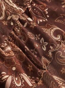 ROMWE Hippie Plus Size Paisley Printed Skirt - Multicolor - View 4