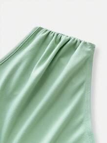 SHEIN BASICS 3buc/Set Body fără mâneci, tricot cu decolteu deschis, de culoare solidă, pentru femei - Multicolor - Vizualizare 7