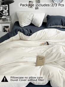 2/3 Piece Soft Ivory Duvet Cover Set - Premium Luxury Bedding Set, Includes 1 Duvet Cover And 1/2 Pillow Shams - Affordable, High Quality, Available In Twin, Full, Queen, King, Also Suitable For School Use - Beige - View 4