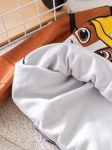 SHEIN Leap Crew Áo nỉ cổ tròn dáng rộng thoải mái in hình chú cún dễ thương dành cho bé trai, đa năng cho Halloween, đi chơi, đi học, tụ họp và mùa thu/đông. - Nhiều màu - Xem 3