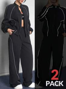 Coolane Women's Fall/Winter Cargo Casual Corta Vento Reflective Sport Sets