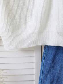 SHEIN Essnce 大码女式宽松休闲针织毛衣