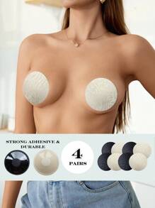 4pairs Seamless Invisible Silicone Nipple Covers - Multicolor - View 2
