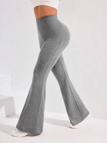 Easithlete Pantaloni della tuta casual minimalisti di colore unito da donna