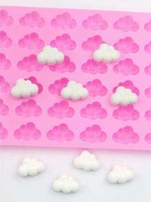 1 pieza Molde de silicona con diseño de nube y multigrilla, molde de silicona moderno para manualidades DIY, decoraciones, regalos, decoración de cocina - Rosa - Ver 5