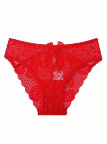 3pcs/Pack Women's Sheer Lace Thong Panties - Multicolor - View 3