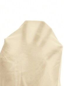 SHEIN BASICS 女士纯色简约日常圆领长袖 T 恤 - 杏色 - 查看 9