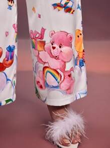 SHEIN X Care Bears Designer Plus Loose Comfortable Bear Printed Pajama Set, Holiday - Multicolor - View 9