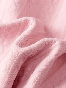 Cozy Pixies 2pcs Baby Girl Solid Color Round Neck Ruffle Trim Waist Dress & Bowknot Headband Set - Pink - View 8