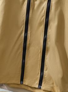 Teenage Boys' Contrast Color Zip-Up Casual Windbreaker Jacket, Autumn - Khaki - View 5