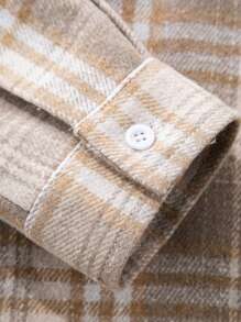 Manfinity Homme Chemise casual à manches longues avec col et boutons, poche avant pour homme. Chemise de flanelle colorée pour le travail, cadeau pour papa et moi, amis, mari, petit ami
