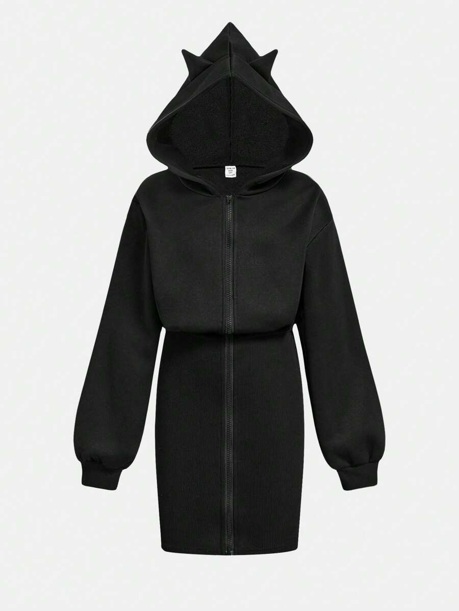 Áo nỉ có mũ trùm đầu thông thường dành cho nữ của Tween cho mùa Thu/Đông, Halloween - màu đen - Xem 1