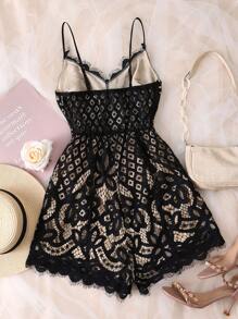 Chiquease Women's Floral Print A-Line Skirt, Beach Wear - Black - View 2