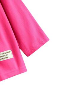 SHEIN Babygirl 可爱针织字母图案长袖上衣和松紧腰裤套装 - 西瓜粉 - 查看 18