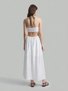 Ontre Women's Sexy Hollow-Out Backless Dress For Summer Vacation Dress - White - View 2