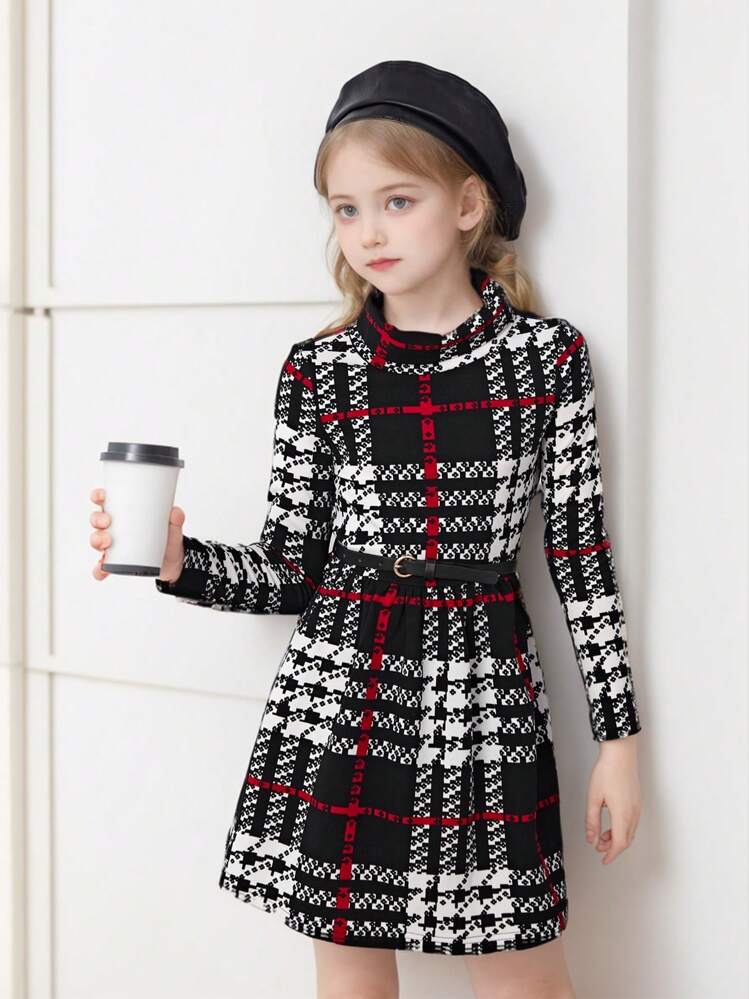 SHEIN Leap Crew チープなY 女の子 オールマッチ チェック柄