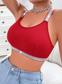 女士舒适银丝胸罩 - 紅色 - 查看 6