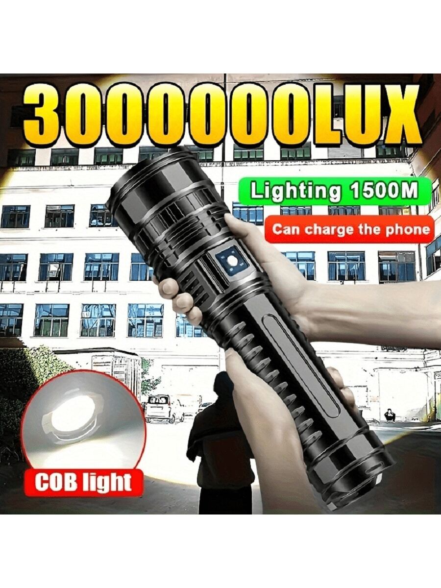 HighPower LED Torch 7800mAh Rechargeable Battery Waterproof, Long