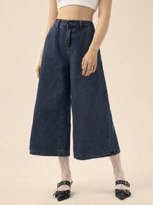 Forever 21 Trang phục mùa thu cho phụ nữ Quần rộng thùng thình cho phụ nữ Quần jean nữ đã giặt Quần jean xanh cạp thấp Quần jean rộng thùng thình cho phụ nữ Quần áo mùa thu - Màu xanh lam - Xem 7