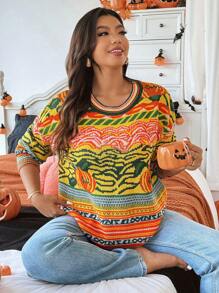 Calvaya Áo len chui đầu cỡ lớn hình bí ngô Halloween, 1 chiếc, thích hợp cho mùa thu đông. - Nhiều màu - Xem 6