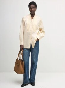 BizChic Women's Classic Elegant Office Pleated Blouse Fall Women Clothes  Baggy Shirts