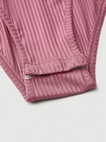 SHEIN Unity Plus Size Women Summer Solid Color Square Neck Short Sleeve Casual Bodysuit And Belted Pants Set - Pink - View 7