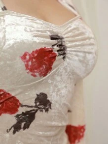Celure Vestido de flores elegante de talla grande, para primavera/otoño - Multicolor - Ver 8
