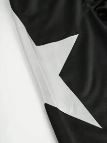 SHEIN Explorewe Tween Girl Casual Wide-Leg Sweatpants With Star Print - Black - View 3