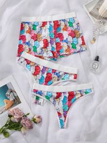 Bộ 3 quần lót thường ngày cho nữ - Quần lót Boxer, Quần lọt khe, Thiết kế thoải mái - Nhiều màu - Xem 4