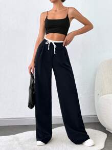 SHEIN Tall TALL WOMEN BOTTOM  AND  COMFORT PANT - Navy Blue - View 6