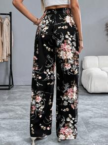 Calvaya Pantalones con estampado floral casual para mujer para vacaciones