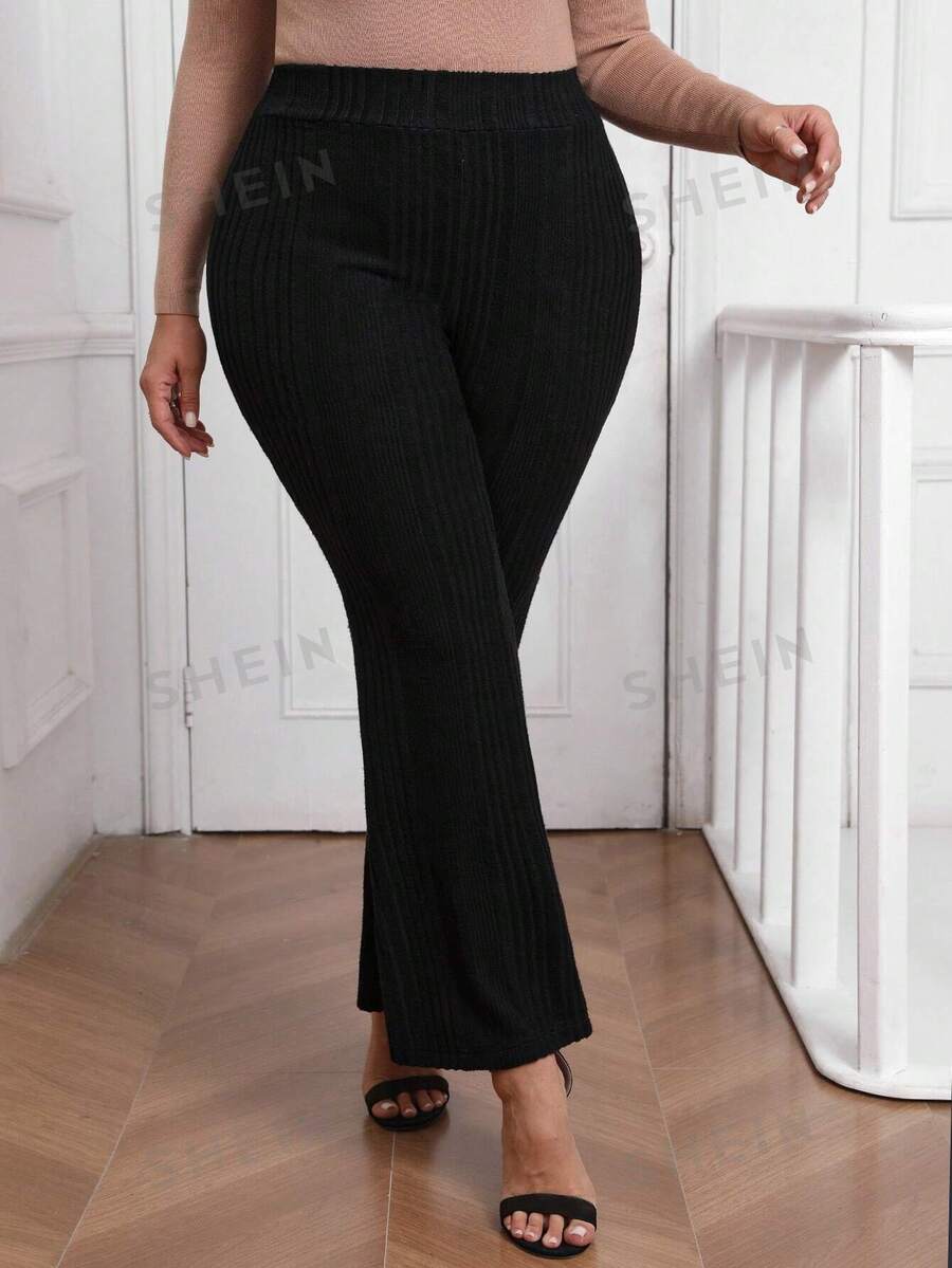 SHEIN Clasi Plus Size Solid Color Simple Design Casual Pants SHEIN USA