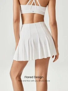 GLOWMODE Jupe corset plissée FeatherFit™-Air Level Up taille haute ultra avec shorts intégrés et poches latérales, pour le yoga à faible impact et usage quotidien