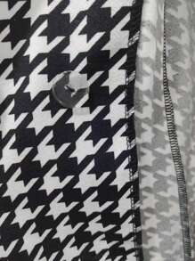 Chiquease Houndstooth Print Double Breasted Vest Blazer - Black - View 7