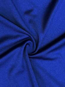 Slaydiva Women Plus Size Solid Blue Shorts And Cardigan Set - Royal Blue - View 9