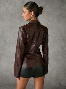 SHEIN BAE Áo khoác vest nữ tay dài cổ bẻ màu trơn buộc dây phía trước trang phục thường ngày cho nữ trang phục sân bay cho nữ trang phục dự tiệc Halloween về nhà trang phục mèo trang phục Halloween trang phục Halloween cho nữ trang phục Giáng sinh quần áo mùa thu
Áo khoác vest PU cổ điển màu nâu đã giặt và làm cũ thích hợp cho các buổi tiệc và đi chơi lễ hội - màu nâu - Xem 4