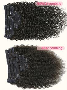 10PCS Water Wave Hair Extensions Clip In Real Human Hair Dark Brown Clip In Hair Extensions 14-20" Human Hair Extensions For Women Clip Ins Hair Extension - S2 - View 6