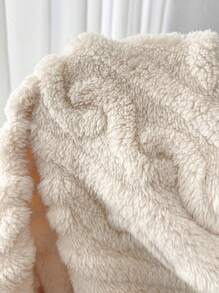 EMERY ROSE 带口袋的休闲拉链羊毛夹克 - 杏色 - 查看 8