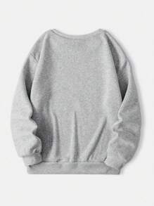 SHEIN LUNE Dames Plus-Size Hoodie Meisje Halloween Print Drop Shoulder Sweatshirt
