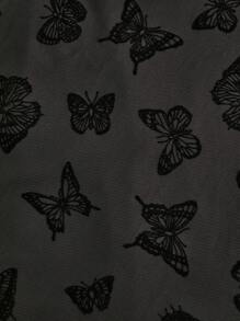 L'Amorae Butterfly Print Sleeveless Cami Dress - Black - View 4
