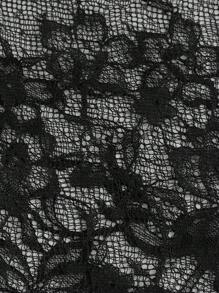 SHEIN MOD Áo thun dài tay cổ tròn phối ren cho nữ, mặc thường ngày - Đen và trắng - Xem 3