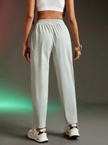 Streetz SHEIN Sport Women's Solid Color Pocket Minimalist Sweatpants, Casual Everyday - Mint Green - View 7