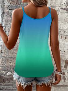 SHEIN LUNE 女士夏季渐变色块金属链肩带吊带背心 - 彩色 - 查看 2